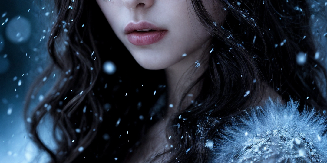 НейроМагия✨: Сюрреалистичная Девушка в пушистом одеянии в стиле готики и зимней магии