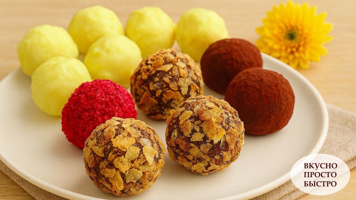 КОНФЕТЫ ТРЮФЕЛЬ «ТРИ ВКУСА» - Вкусно Просто Быстро