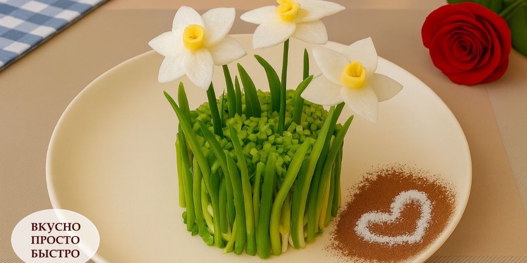 САЛАТ «БУКЕТ НАРЦИССОВ» — Праздничное чудо на вашем столе