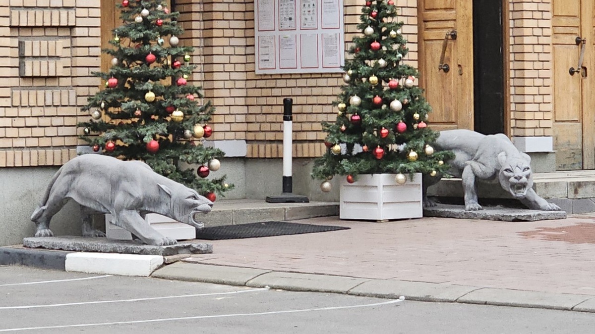 Хищные пантеры украшают вход в подъезд Долиной. Символичненько... Фото: Мир Квартир