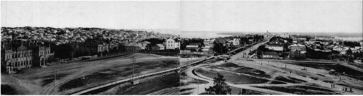    Вид на бывшее кладбище с крыши Реального училища в 1919 году