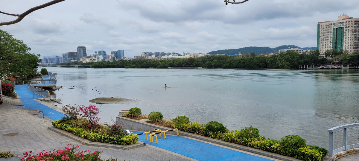 По пути. В реке - рыбак с сетью