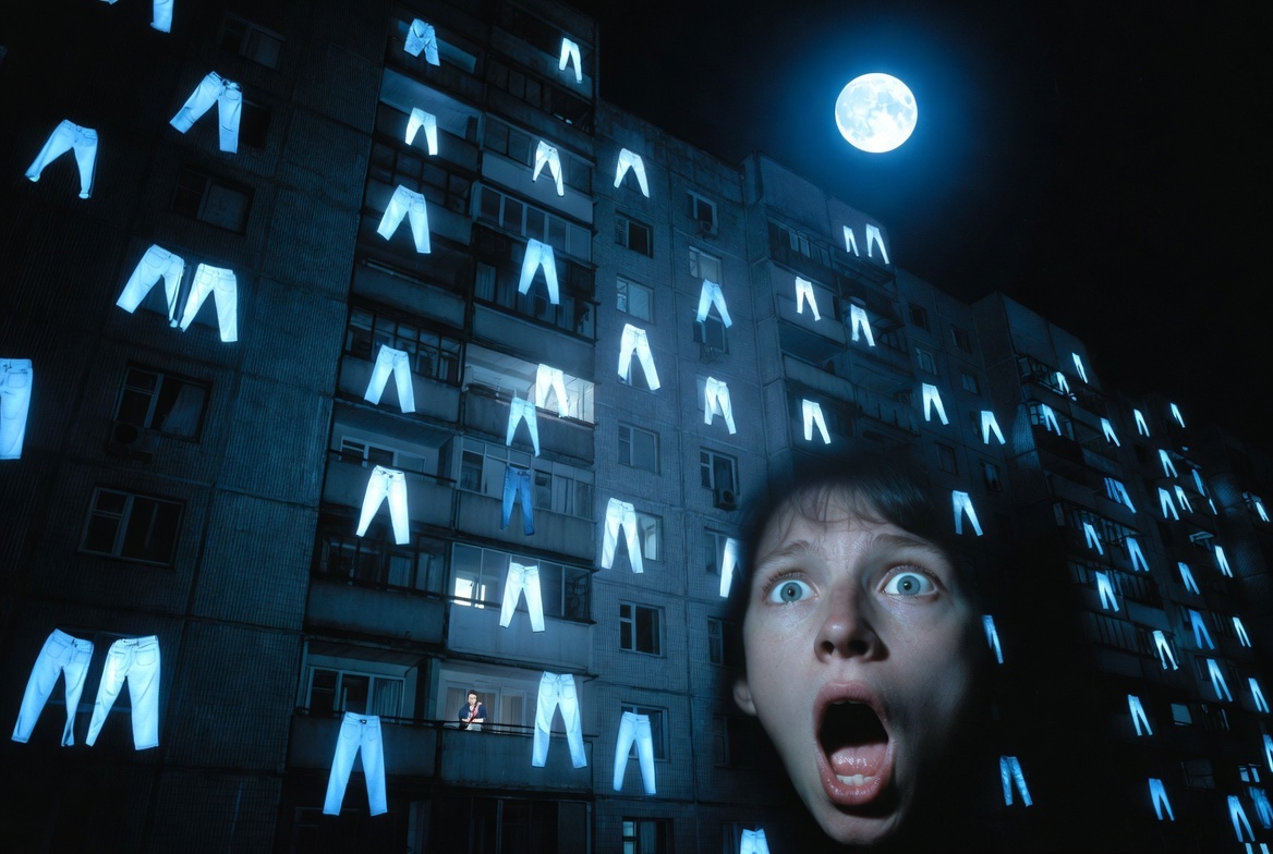 Джинсы заполонили балконы