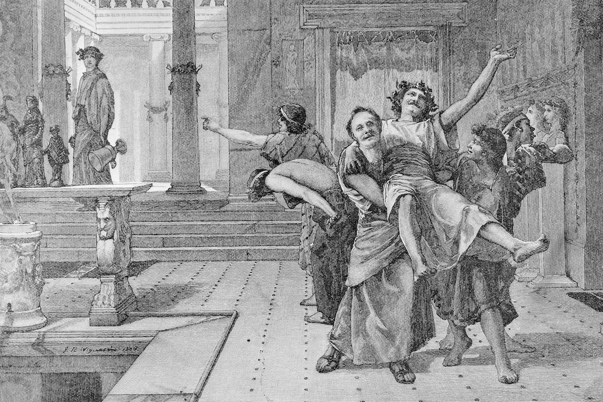 «Римляне отмечают праздник Сатурналий». Иллюстрация английского художника Джона Рейнхарда Вегелина, напечатанная в американском ежемесячном журнале Harper’s Magazine в декабре 1884 года. Фото: 24.hu