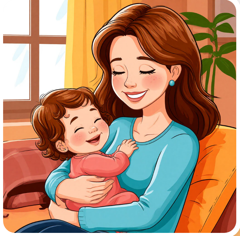 Счастье материнства по версии нейросети.