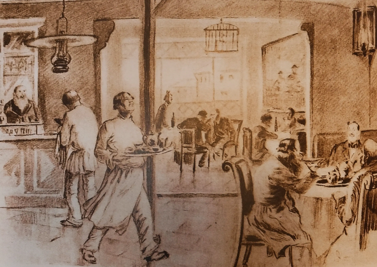 Русский трактир, эскиз. 