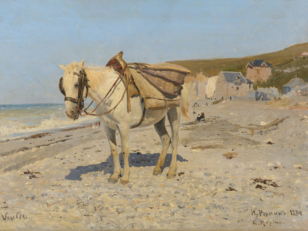 Картина И. Репина «Лошадь для сбора камней в Веле» (1874). Артикул: 186801