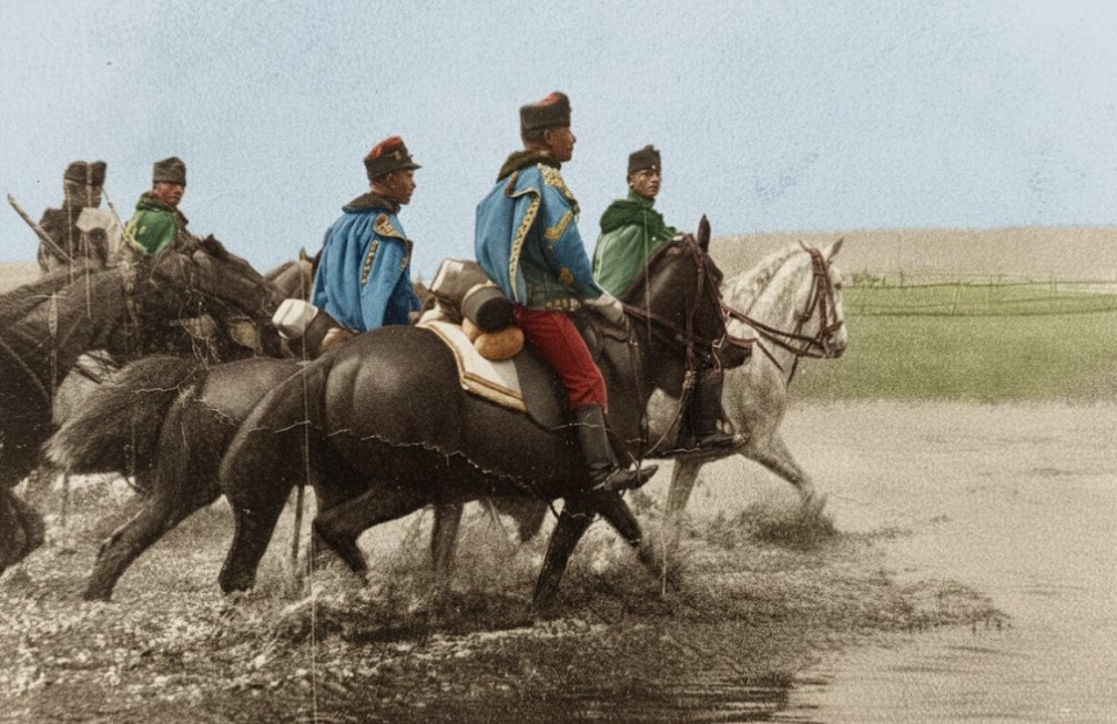 Патруль гонведских гусар на разведке, 1914