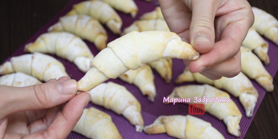 Рогалики с повидлом на сметане 💕 Нежная выпечка