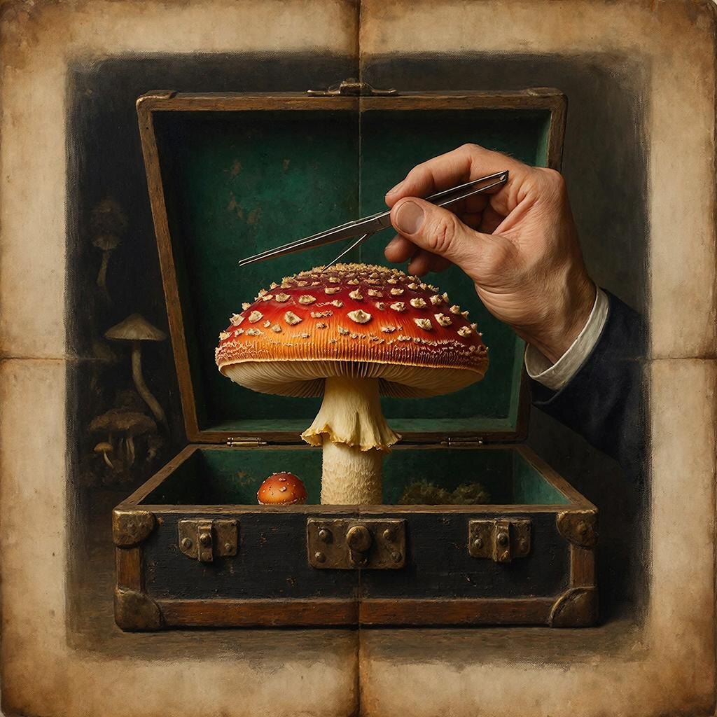 «Amanita muscaria. Красив, как дьявольская игрушка. Красный портал»