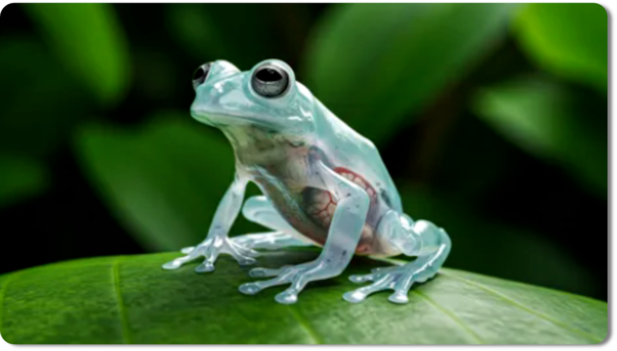 Стеклянная лягушка - удивительное земноводное семейства Centrolenidae, известное своей прозрачной кожей и способностью к маскировке