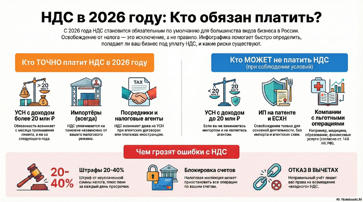 НДС в 2026 году: кто реально обязан платить, а кто — зря паникует. Но чаще — зря расслабляется