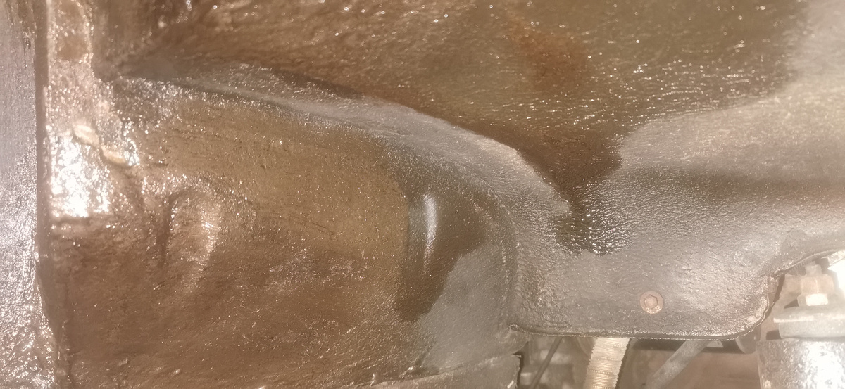 Динитрол металлик, нанесенный в прошлом году, поверх старых слоев Динитрол МЛ и 482. Выглядит отлично, несмотря на то, что подкрылков нет.