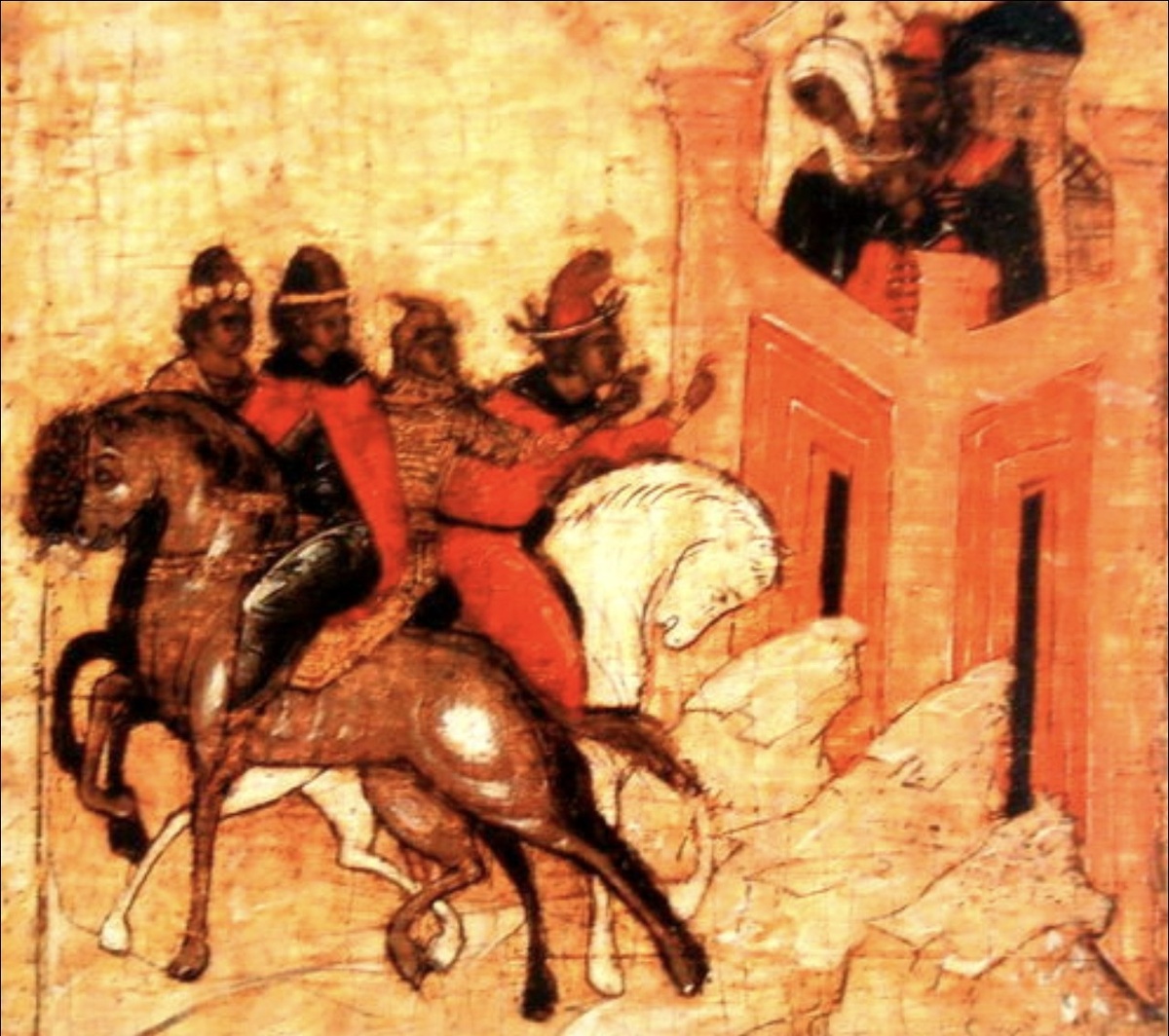 Фёдор Чермный под стенами Сарай Бату, из Интернета. 