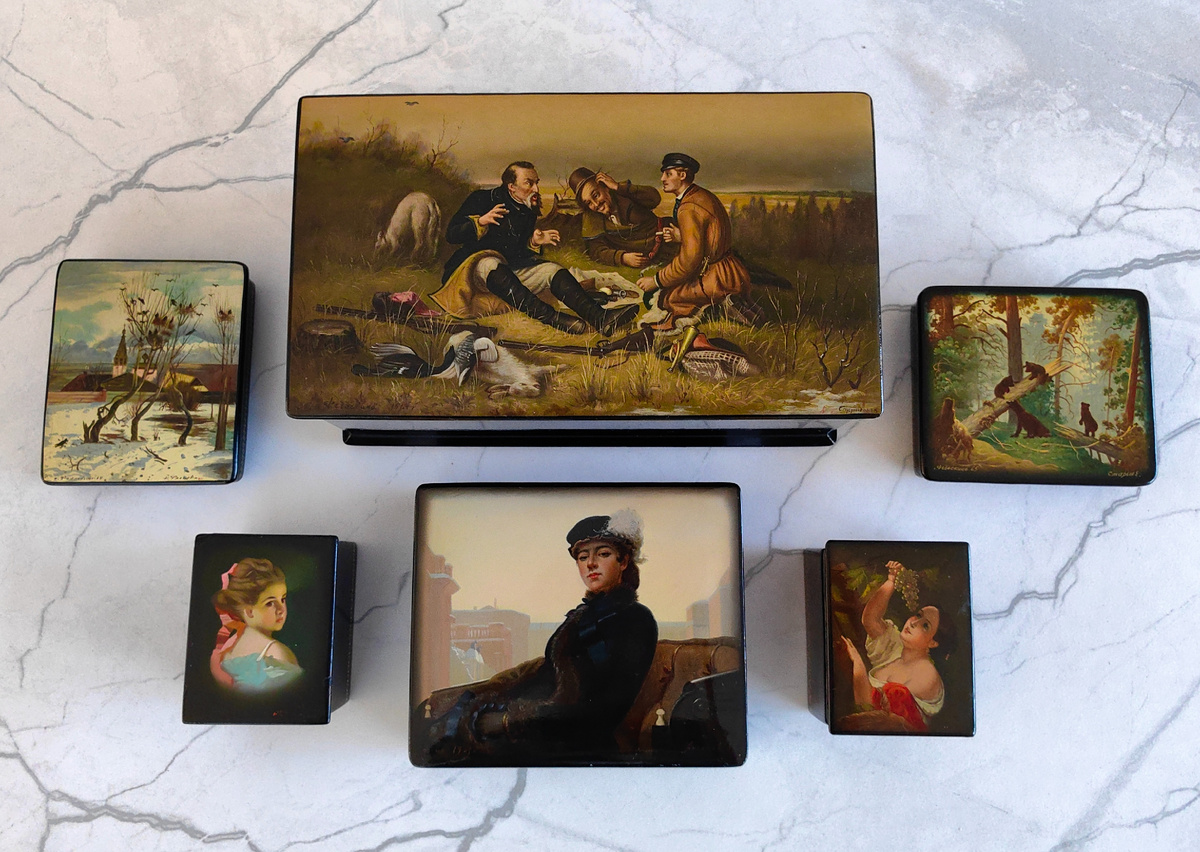 Шкатулки Федоскино 1960-е годы 