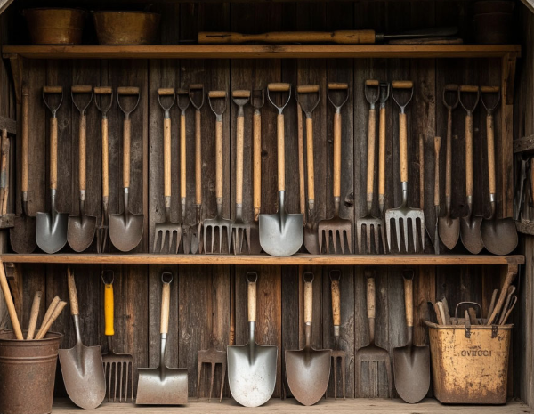 Инвентарь под рукой и готов к работе. Картинка автора в нейросети