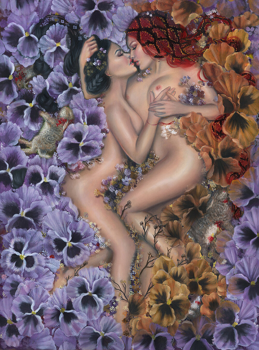 КАРТИНА ОТ ХУДОЖНИЦЫ РЕЛМ // RELM //  ПОД НАЗВАНИЕМ " ЗМЕИ В ТРАВЕ "