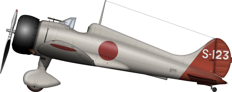 A5M4 кокутай "Титосе" сразу после прибытия на Рабаул в январе 1942 года. После вхождения в состав 4-го кокутай номер был изменен на F-123 (источник: www.gahoh.net).