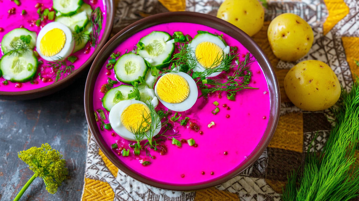 Холодный борщ по-литовски