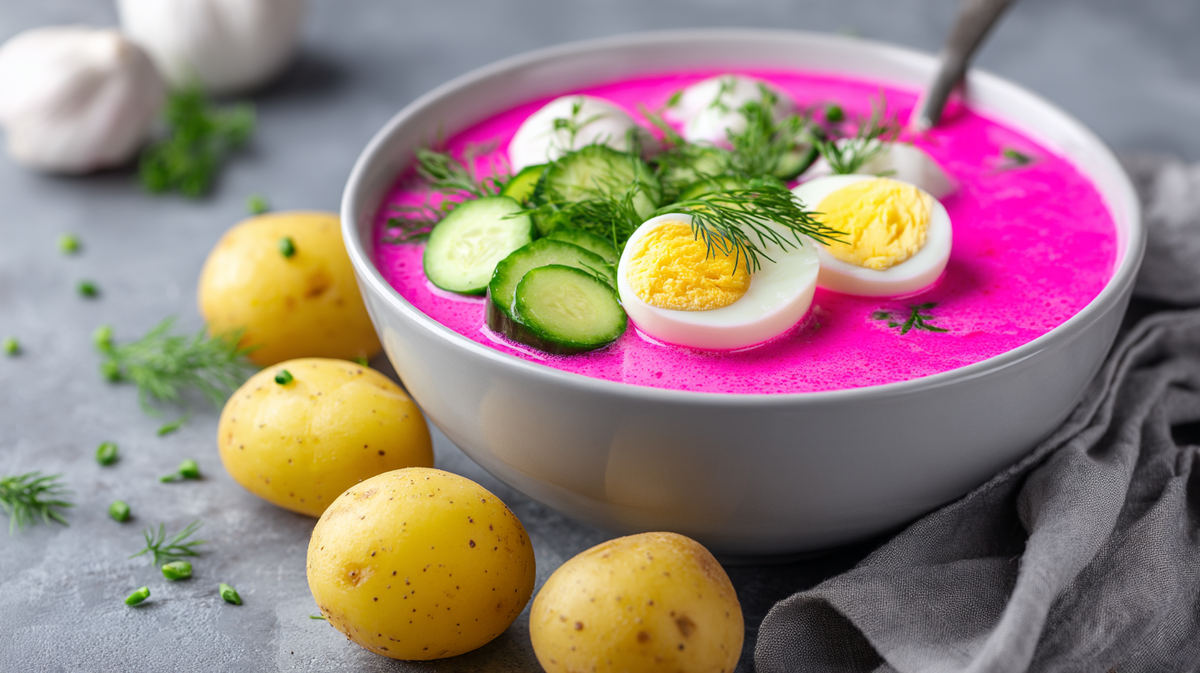 Холодный борщ по-литовски