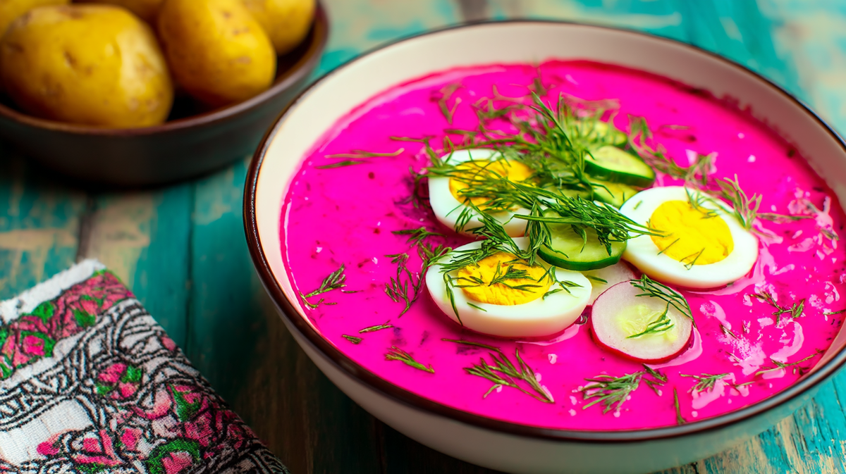 Холодный борщ по-литовски