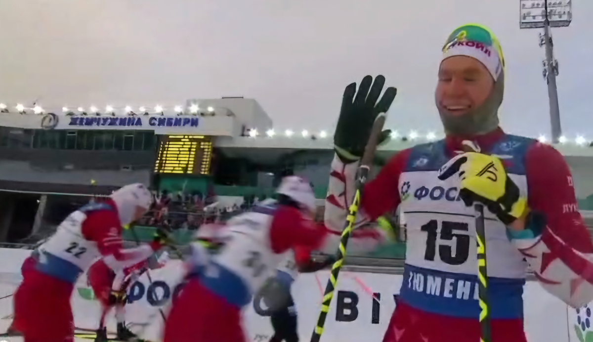 Александр Большунов после финиша 😆