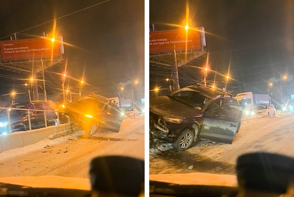    На Большевистской в районе аварии образовались серьёзные заторы. Фото: читатель КП-Новосибирск