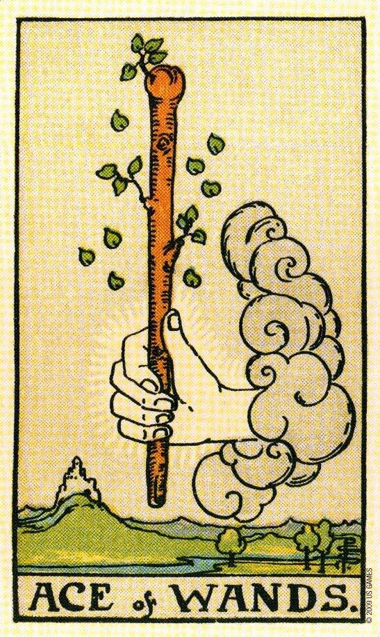 Туз Жезлов Таро Райдера - Уэйта. 