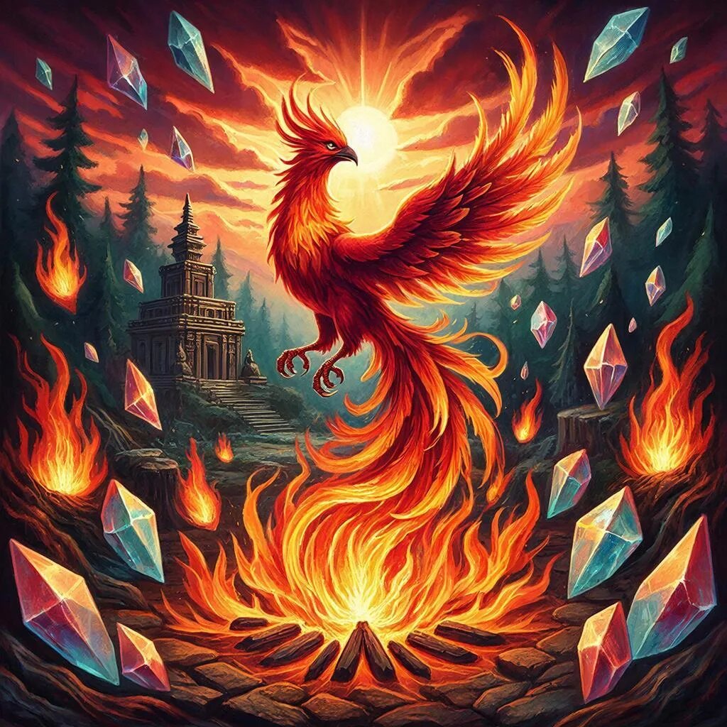 Феникс. Иллюстрация сгенерирована нейросетью