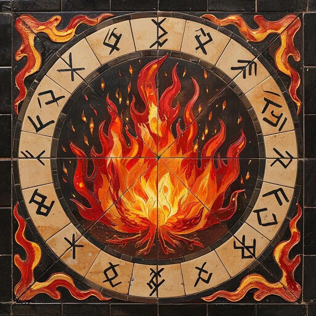 Огонь. Иллюстрация сгенерирована нейросетью