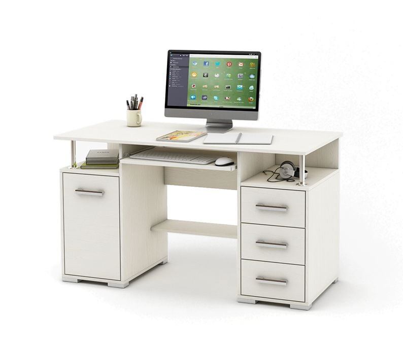 На фото: Двухтумбовый компьютерный стол