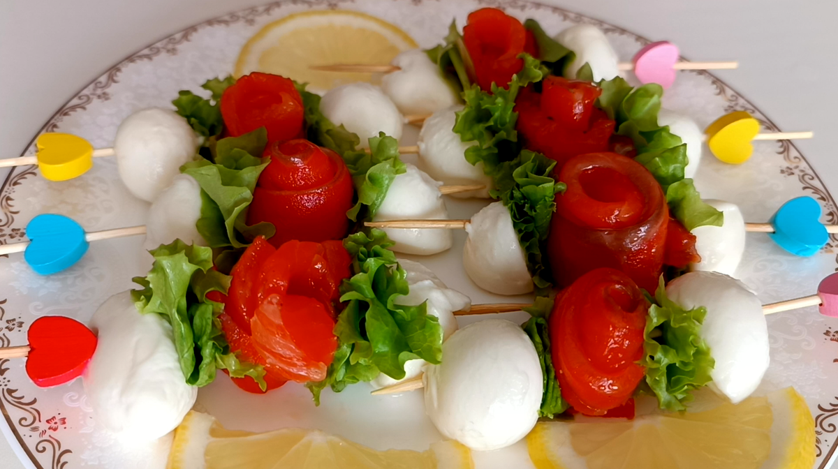 ⭐ Канапе с красной рыбой на шпажках