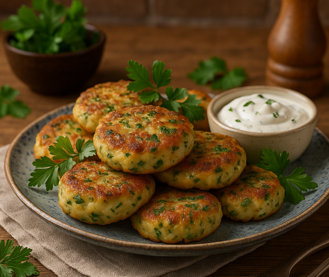 Рыбные лепёшки с зеленью