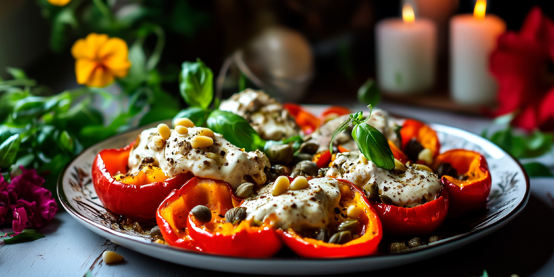 Запечённые перцы с соусом тоннато
