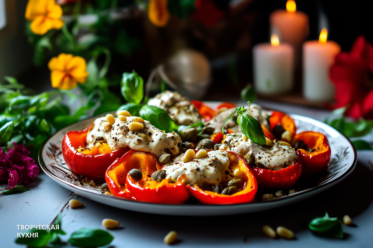 Запечённые перцы с соусом тоннато