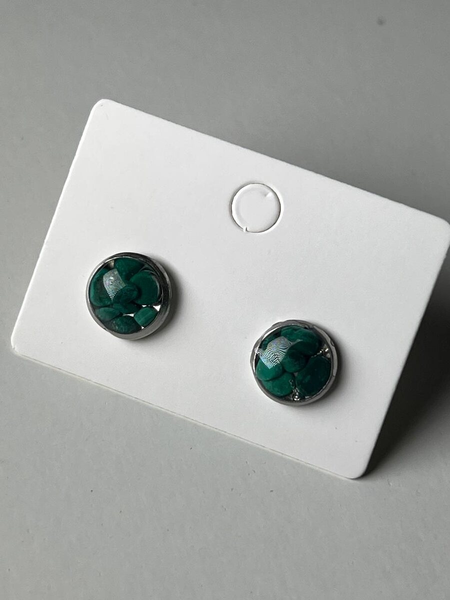 Пусеты с натуральным камнем