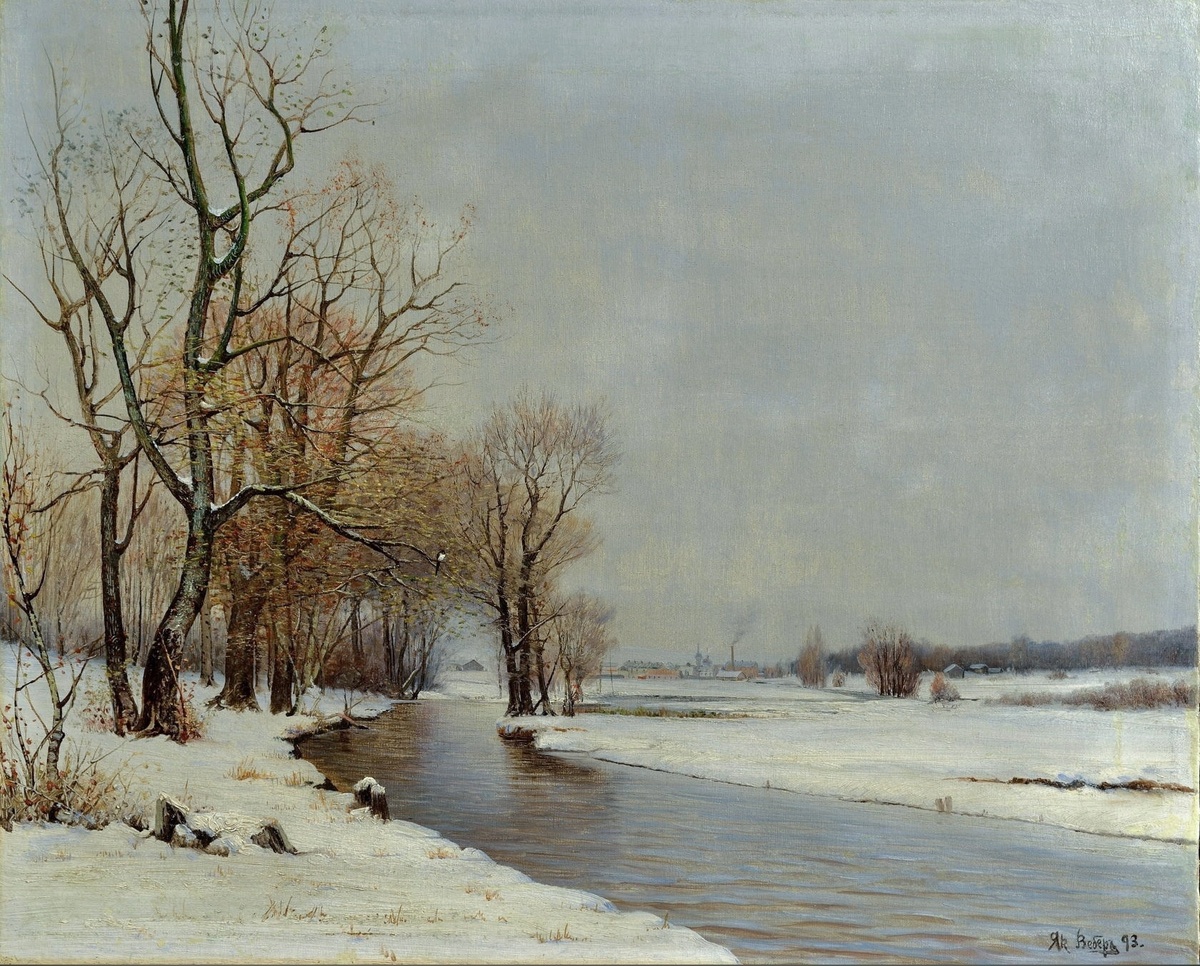 "Первый снег", 1892 год. Холст, масло. Вебер Яков Яковлевич