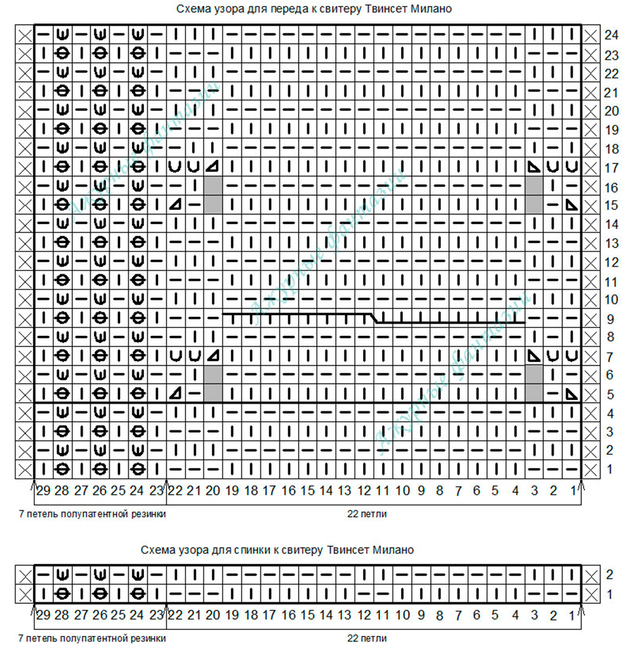 Схемы узоров.