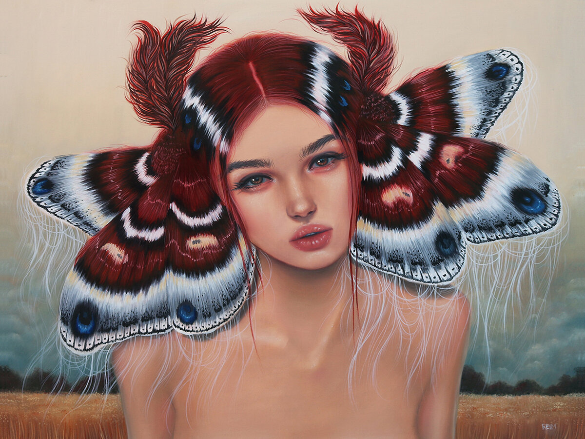 КАРТИНА ОТ ХУДОЖНИЦЫ РЕЛМ // RELM // ПОД НАЗВАНИЕМ " НОЧНАЯ БАБОЧКА "