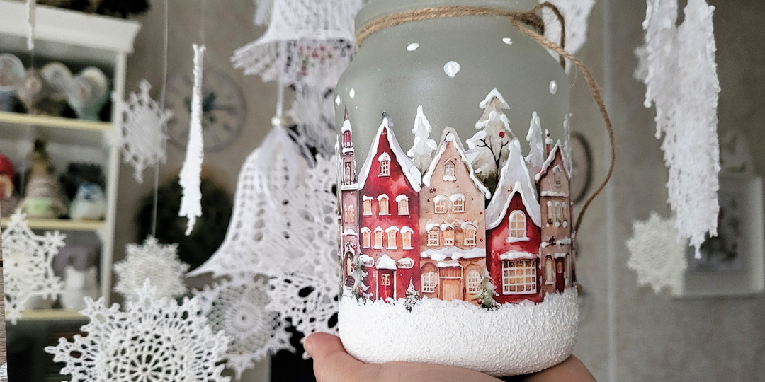 Делаю СКАЗОЧНО красивые ФОНАРИКИ-светильники из стеклянной БАНКИ - Новогодний ДЕКОР своими руками