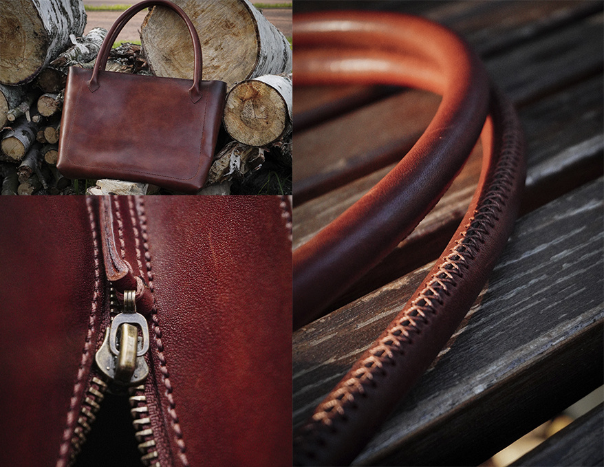 Сумка ручной работы из натуральной кожи.