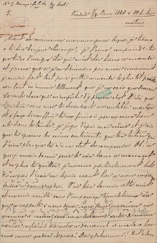 Переписка велась на французском языке