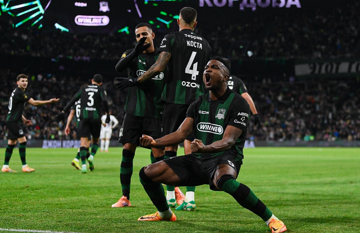 Джон Кордоба забил важный мяч в ворота ЦСКА. Фото: ФК "Краснодар"