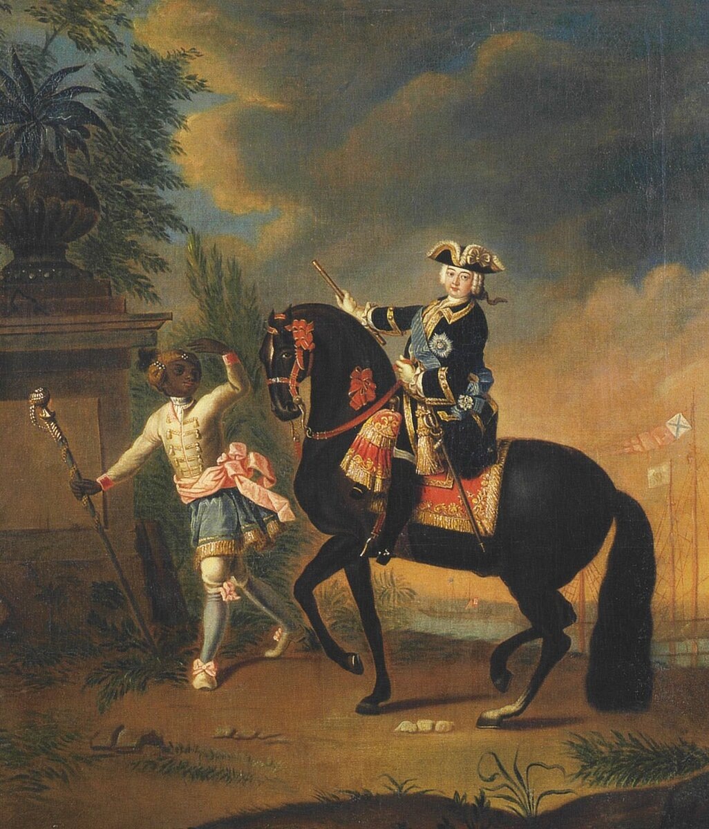 "Портрет императрицы Елизаветы Петровны на коне с арапчонком". Художник Георг-Христофор Гроот, 1743 г.