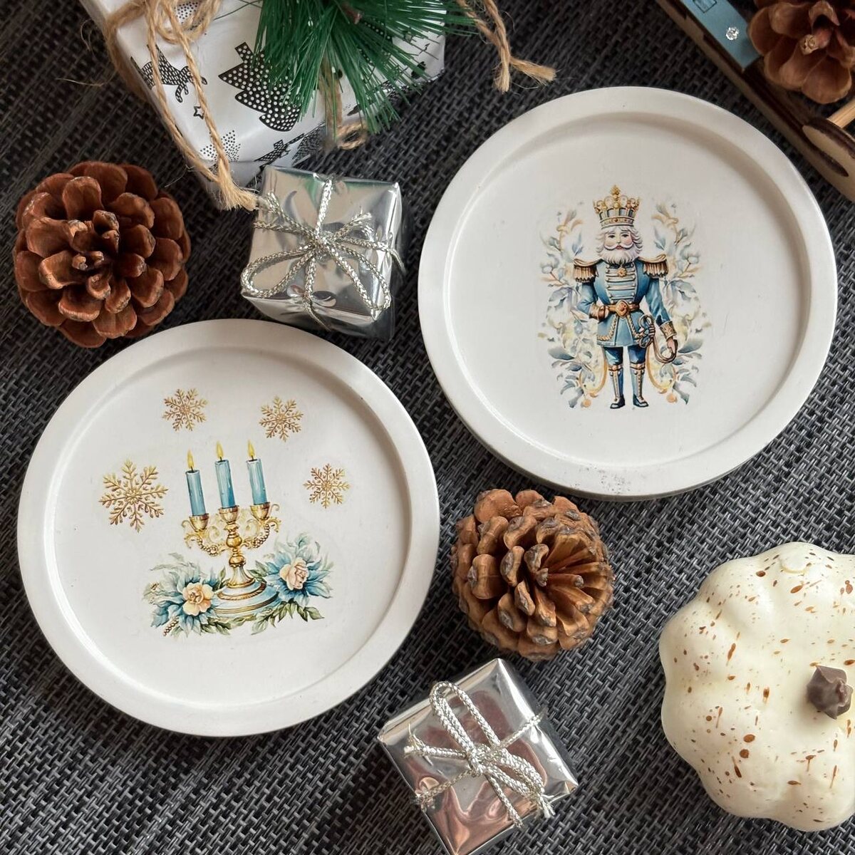 Рождественские тарелочки 🎄