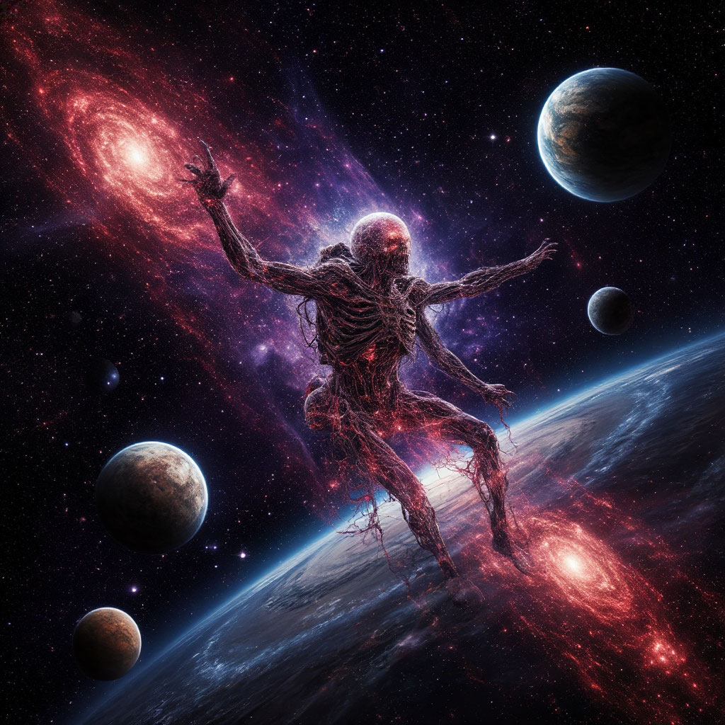 Сгенерировано ИИ-некротическая энергия в пространстве.