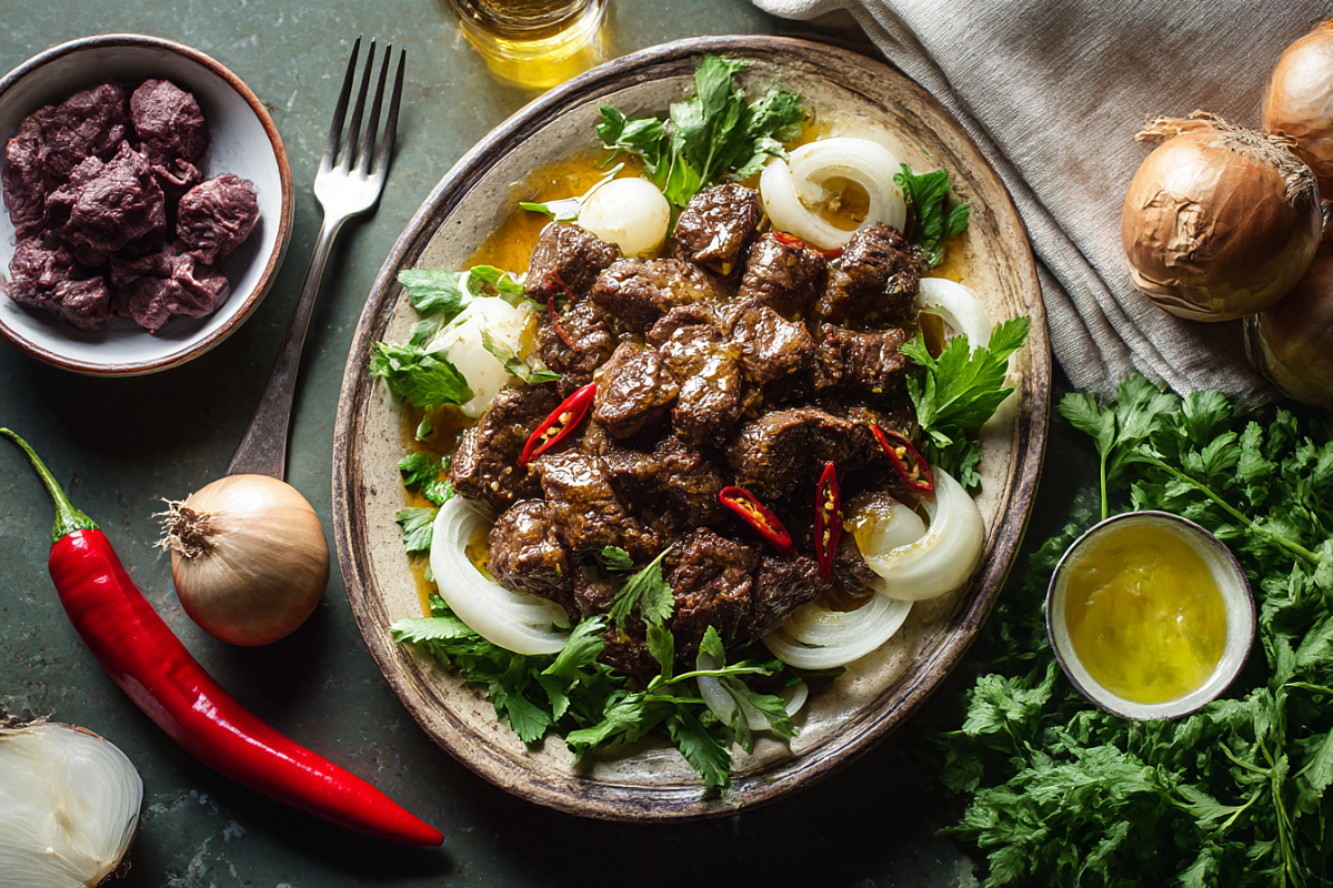    Говядину по-грузински любят за простоту: минимум добавок, а вкус получается насыщенным, потому что мясо отдаёт сок и собирает его обратно при долгом томлении под крышкой.