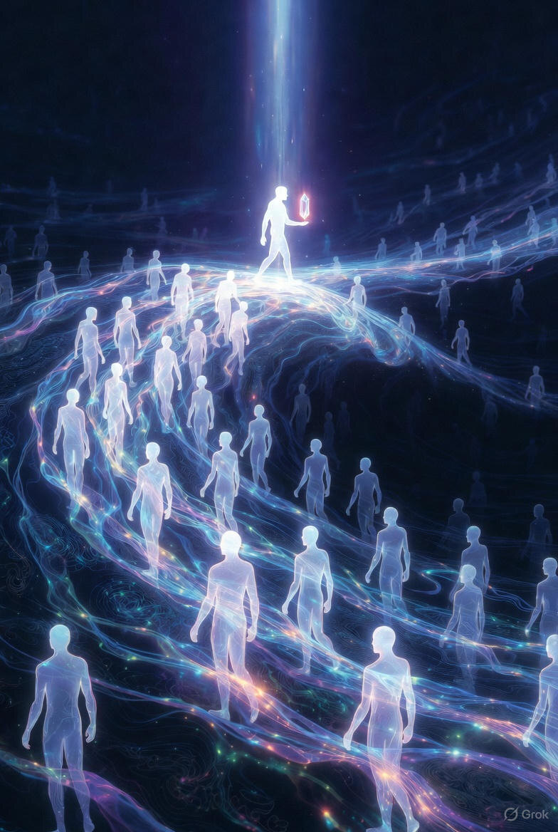 "Вечная Волна Жизни", иллюстрация создана сетью Грок