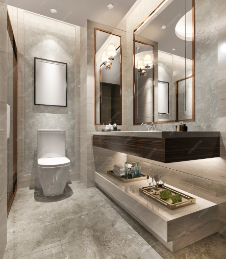 Придайте вашей ванной комнате классический вид с помощью тумбочек под раковину