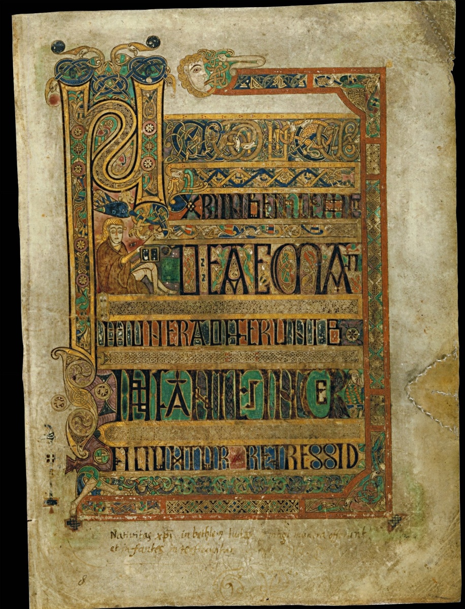 The Book Of Kells. VIII - IX с. Trinity College Library Dublin. Folio 8r. 
